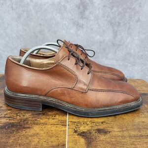 London Underground Oxford Shoes Mens 10.5 M Brown Leather Square‎ Toe Peyton